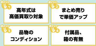 高価査定になるチェック項目をご紹介